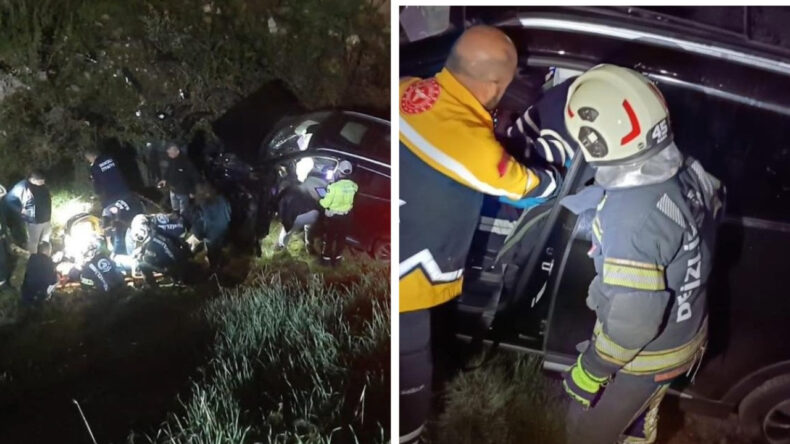 Kontrolden Çıkan Araç Uçurumdan Aşağı Yuvarlandı