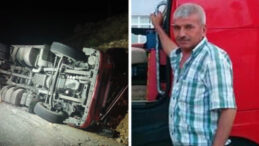 Kontrolden &Ccedil;ıkan TIR Şarampole Devrildi: S&uuml;r&uuml;c&uuml; Hayatını Kaybetti