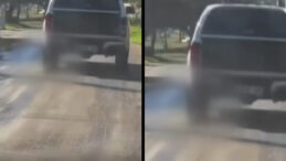 K&ouml;peği aracın arkasına bağlayan canilere g&ouml;zaltı