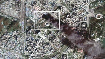 Kuzey Kore'deki yangın uyduya b&ouml;yle yansıdı