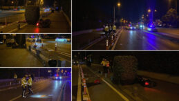 Motosiklet, Karşıya Ge&ccedil;mek İsteyen Yayaya &Ccedil;arptı; 3 Kişi Yaralandı