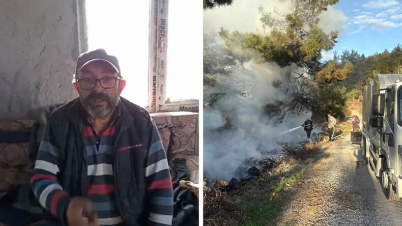 Orman Yangınına Kamyonundaki Sütlerle Müdahale Etti