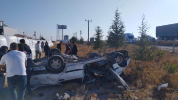 Otomobilin Takla Attığı Kazada 1 &Ouml;l&uuml;, 1 Yaralı