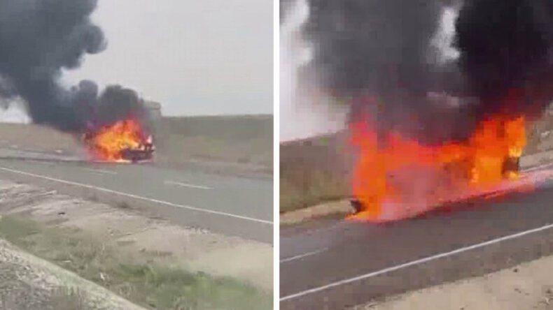 Seyir Halindeki Ara&ccedil; Alevlere Teslim Oldu