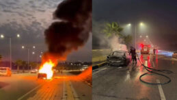 Seyir Halindeki Otomobil Kıvılcımlandı