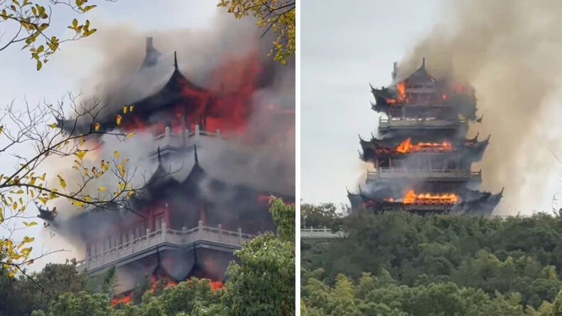 Tapınak 'yanlışlıkla' turist tarafından yakıldı