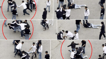 Tekme ve Yumruklarla Dolu Sokak Kavgası