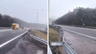 TEM Otoyolu'nda Kar Yağışı: Sürücüler Tedbir Aldı