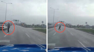 Trafikte nefes kesen anlar: &Ouml;l&uuml;mle burun buruna geldi