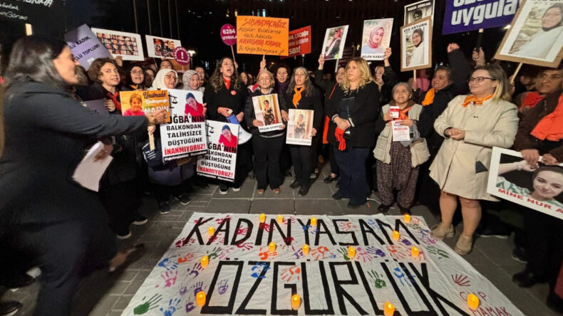 Y&uuml;zlerce Kadın Ankara Adliyesi &Ouml;n&uuml;nde Eylem Ger&ccedil;ekleştirdi