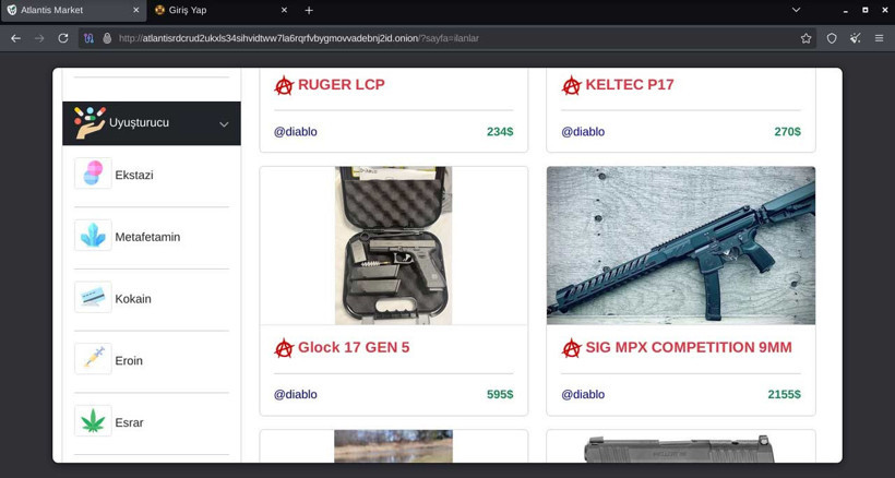 Karanlık Web Ürünleri