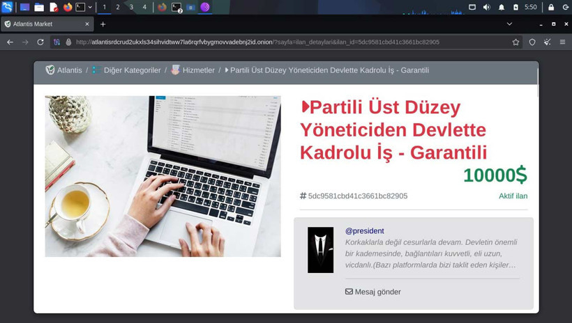 Dark Web İlanı