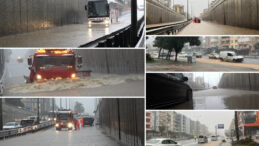 Alanya'da Sağanak Yağış Trafikte Sorun Yarattı