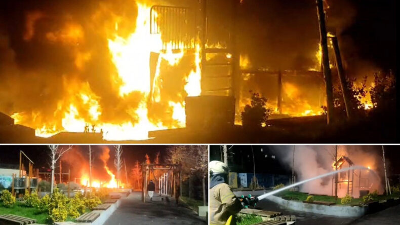 &Ccedil;ocuk Parkı Yangını Tehlike Yarattı