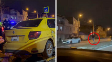 Gasbettiği Taksiyle &Uuml;&ccedil; Araca &Ccedil;arptı, Ref&uuml;je &Ccedil;ıkınca Yaya Ka&ccedil;tı