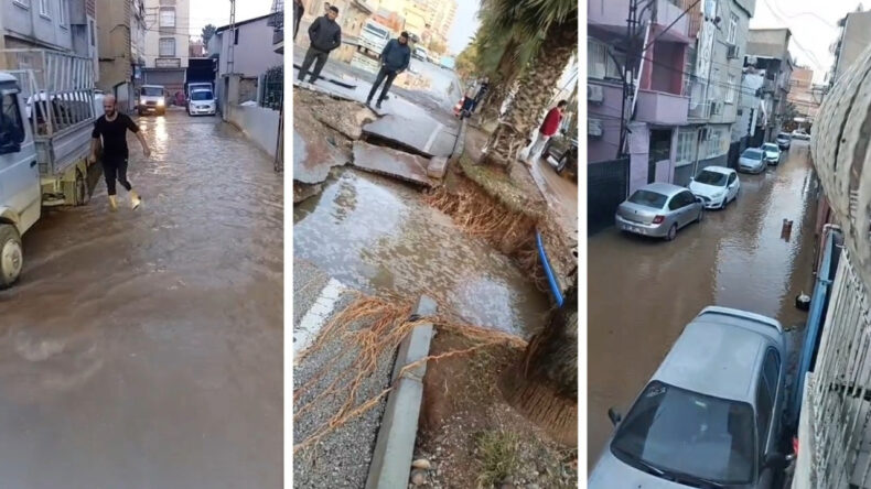 İçme suyu borusu patladı: 3 mahalle sular altında kaldı, yol çöktü