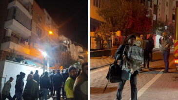 İki Binada &Ccedil;atlaklar Oluştu, 15 Kişi Tahliye Edildi