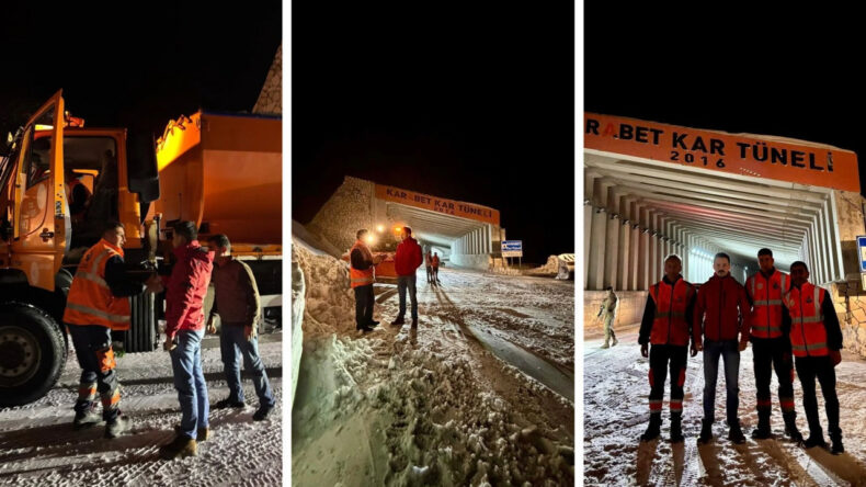 Karabet Ge&ccedil;idi Kış Beyazına B&uuml;r&uuml;nd&uuml;: 3 Bin Rakımda Zor Anlar