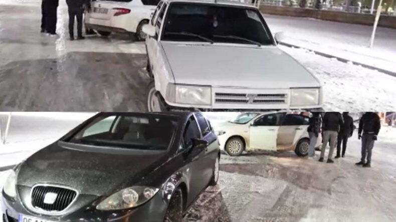 Karda Drift Atan Sürücüler Buz Kesti, Cezayı Yediler