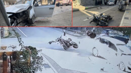 Kaza Anı Kamerada: Motosiklet S&uuml;r&uuml;c&uuml;s&uuml; Hayatını Kaybetti