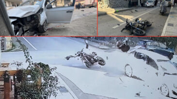 Kaza Anı Kamerada: Motosiklet S&uuml;r&uuml;c&uuml;s&uuml; Hayatını Kaybetti