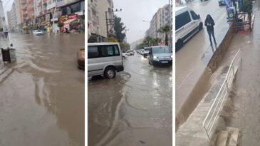 Mardin'de Sağanak: Cadde ve Sokaklar G&ouml;l Oldu