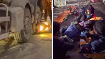 Mikserin altında kalan motosikletli hayatını kaybetti