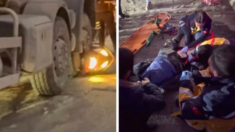 Mikserin altında kalan motosikletli hayatını kaybetti