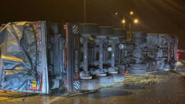 Mısır Y&uuml;kl&uuml; Kamyon Devrildi