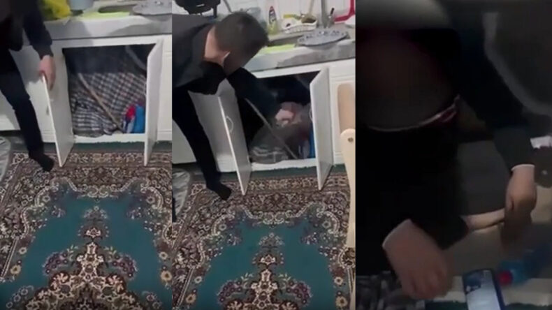 Mutfak Dolabında Yakalandı