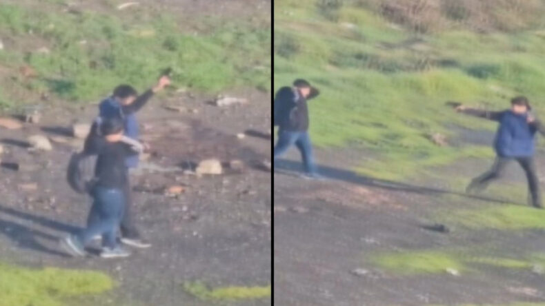 Ortaokul &Ouml;ğrencileri Silahla Tehditte Bulundu: Anlar Kaydedildi