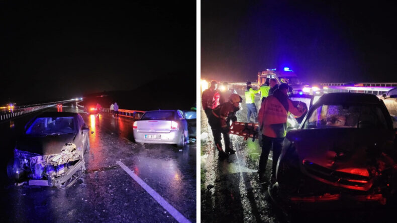 Otomobil Bariyere Çarparak Savruldu: 4 Yaralı