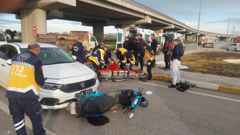 Otomobil ve Motosiklet &Ccedil;arpıştı: İki Yaralı