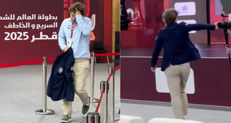 Satran&ccedil; Şampiyonu Magnus Carlsen'den Agresif Hareketler: Hırsını Kameradan &Ccedil;ıkardı