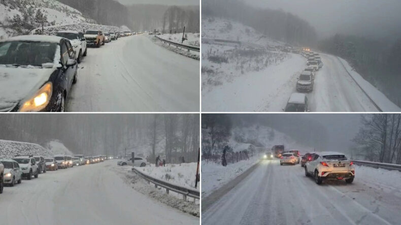 Uludağ'da trafik &ccedil;ilesi: Kilometrelerce kuyruk oluştu