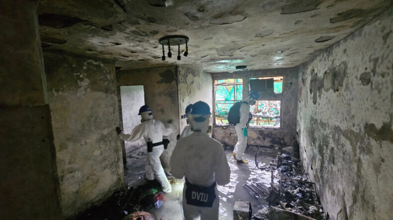 Y&uuml;zlerce insanın yandığı binaların i&ccedil;i ilk kez g&ouml;r&uuml;nt&uuml;lendi