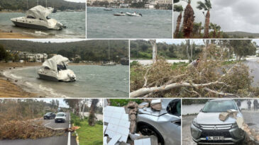 Ağa&ccedil;lar Devrildi, Yat Karaya Oturdu, Feribot Seferleri İptal Edildi