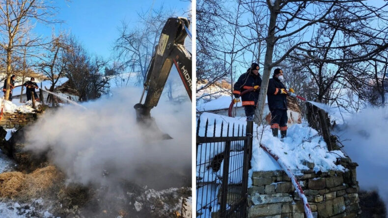 Ahırda &Ccedil;ıkan Yangında 9 Hayvan Hayatını Kaybetti