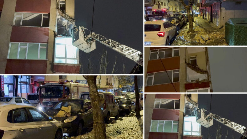 Bahçelievler'de 6 Katlı Binanın İki Balkonu Çöktü