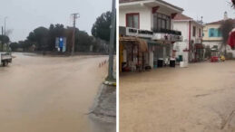 Bozcaada'da Sokaklar Su İ&ccedil;inde Kaldı