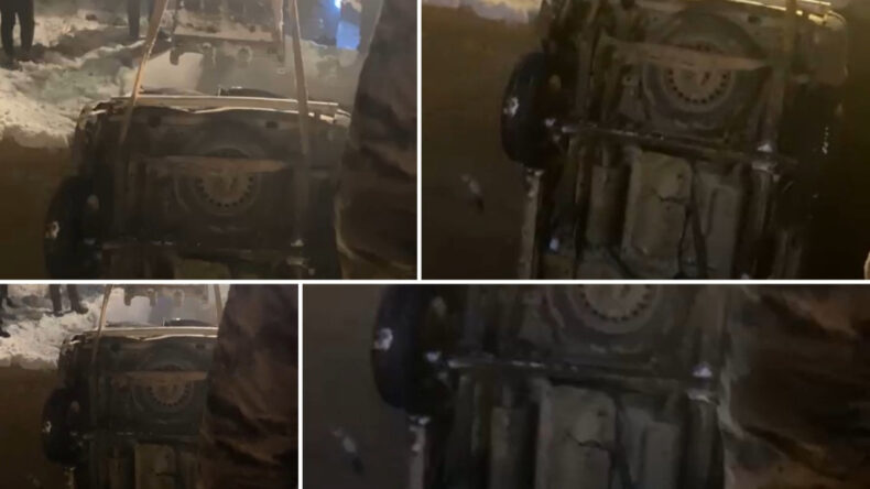 Buzlanma Nedeniyle K&ouml;pr&uuml;den D&uuml;şen Ara&ccedil;ta 4 Kişi Yaralandı