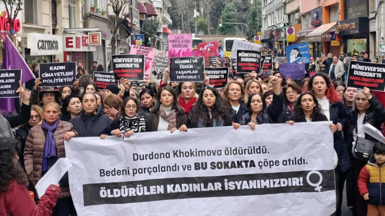 İstanbul'da Durdona Khokimova Cinayeti Protesto Edildi