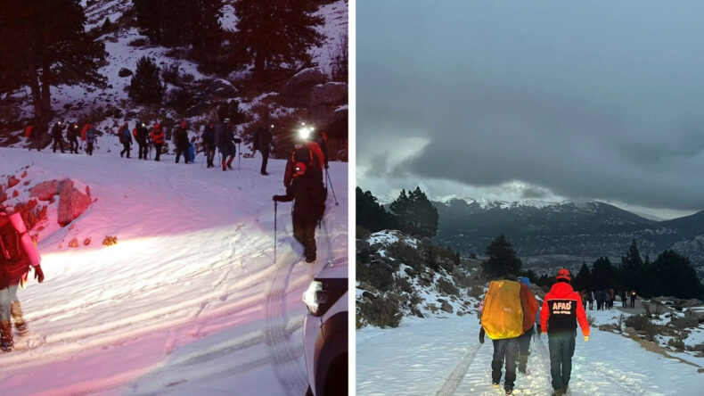Kamp i&ccedil;in &ccedil;ıktıkları dağda mahsur kalan 24 kişi kurtarıldı