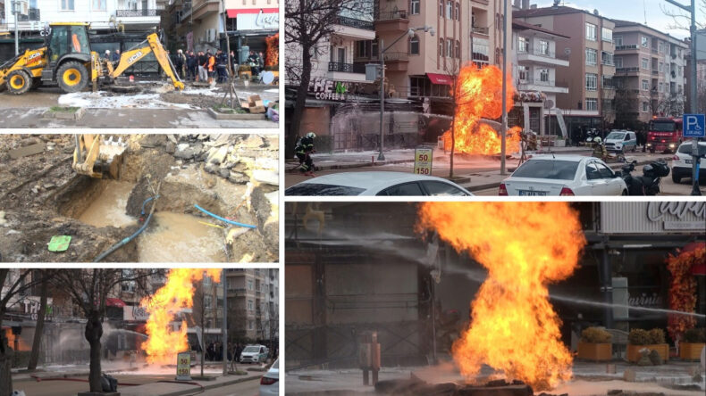 Kazı Yapan Belediyenin Doğal Gaz ve Elektrik Hattında Patlama