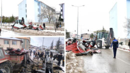 Kuvvetli R&uuml;zgar Okulun &Ccedil;atısını U&ccedil;urdu