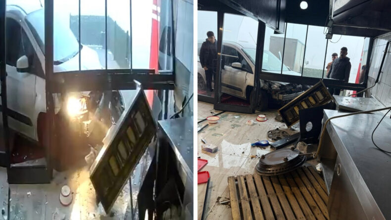 Lavaş getirirken hızını alamadı, d&uuml;kkana daldı