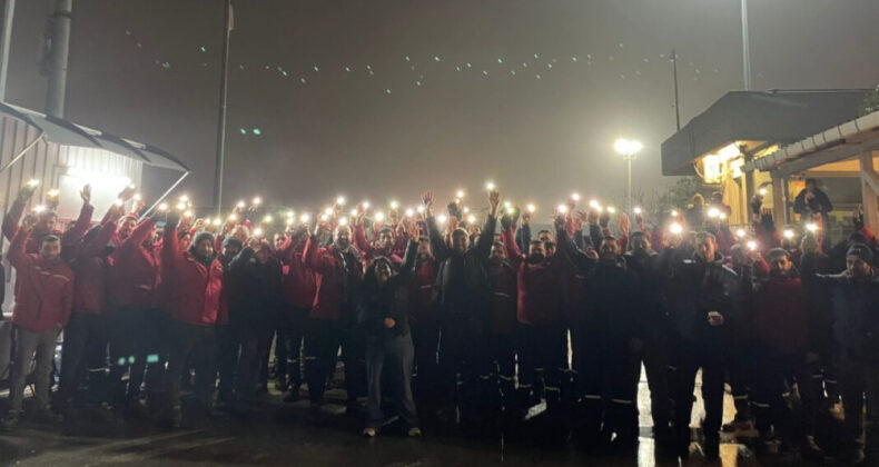 Migros depo iş&ccedil;ileri eyleme devam ediyor