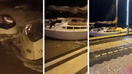 Muğla'da Fırtına: Dalgalar Bir Yatı Karaya S&uuml;r&uuml;kledi, Botlar Battı