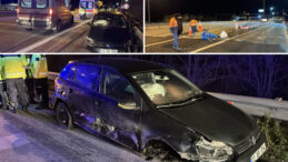 Otobanda Ters Yolda Giden Alkoll&uuml; S&uuml;r&uuml;c&uuml; Bariyere &Ccedil;arptı