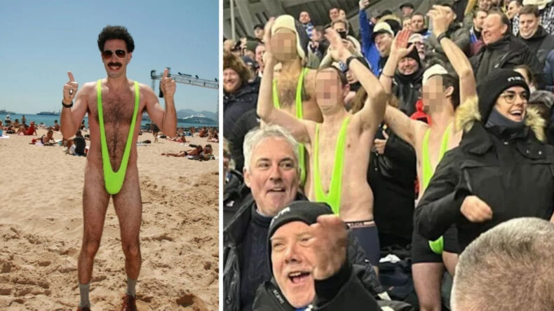 Şampiyonlar Ligi Ma&ccedil;ında Borat Kost&uuml;m&uuml;yle G&ouml;zaltına Alındılar